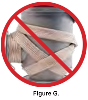 Do not overlap heating tape over heating tape - Figure G