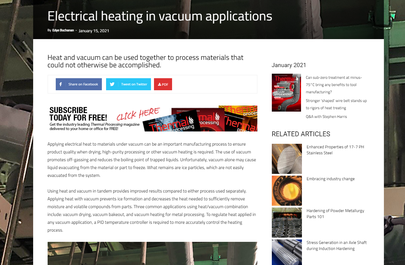 Processing Magazine Heating Article 